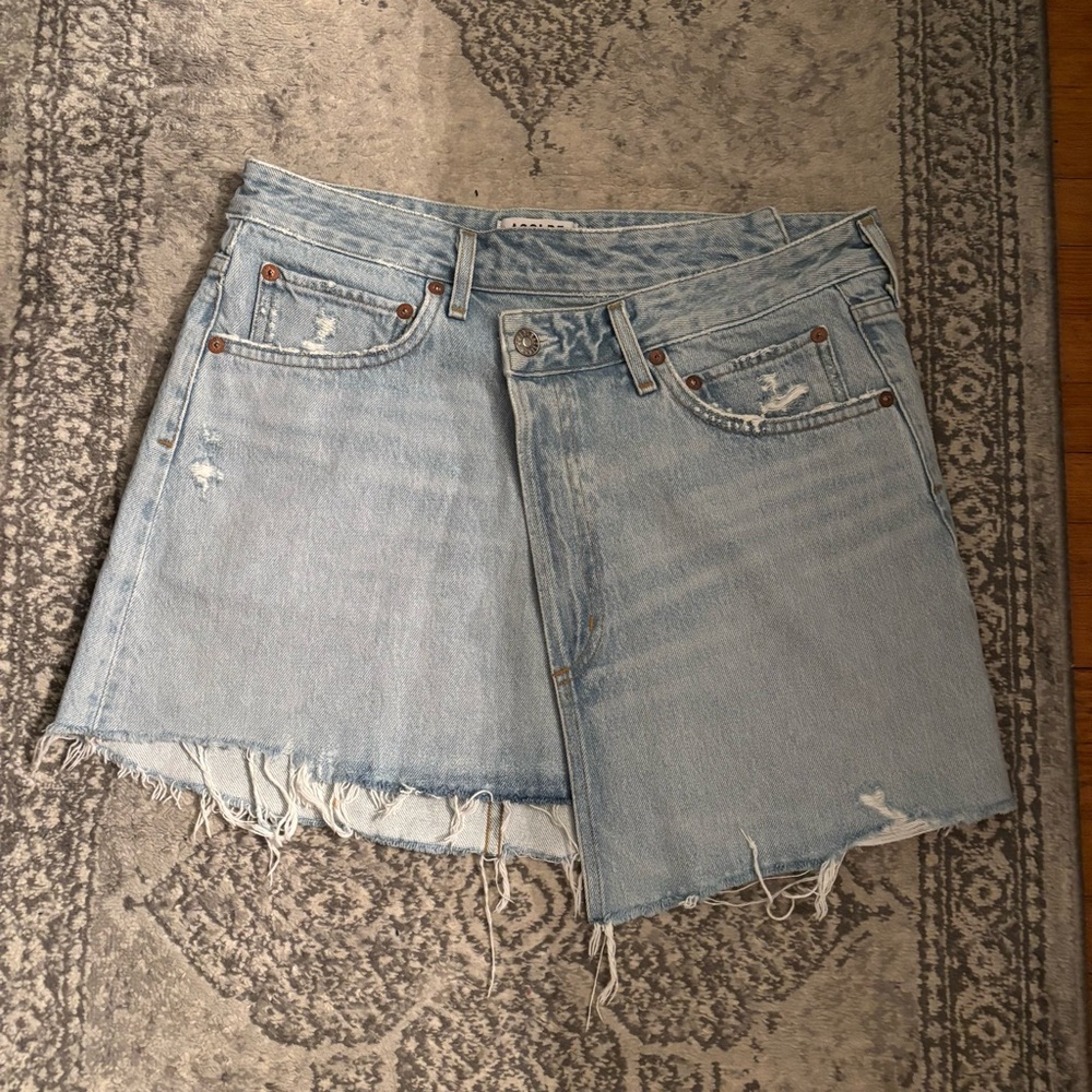 Agolde Light Blue Denim Skirt